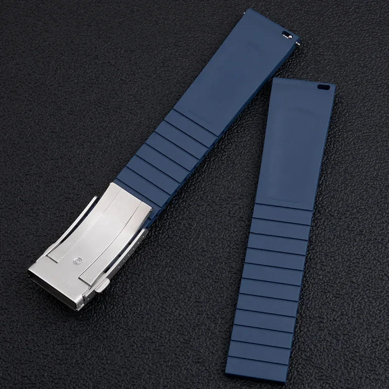 Cinturino per smartwatch in gomma fluorurata FKM, per Breitling Tudor Longines Tissot Omega Huawei Samsung a sgancio rapido 18/19/20/21/22mm
