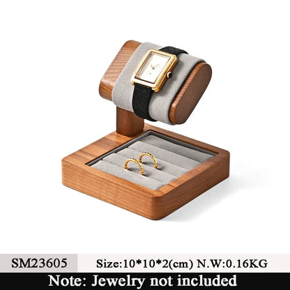 Espositore per orologi in legno a forma di T Oirlv, porta orologi in microfibra, porta gioielli per bracciali e anelli, EvaluT1, nuovo