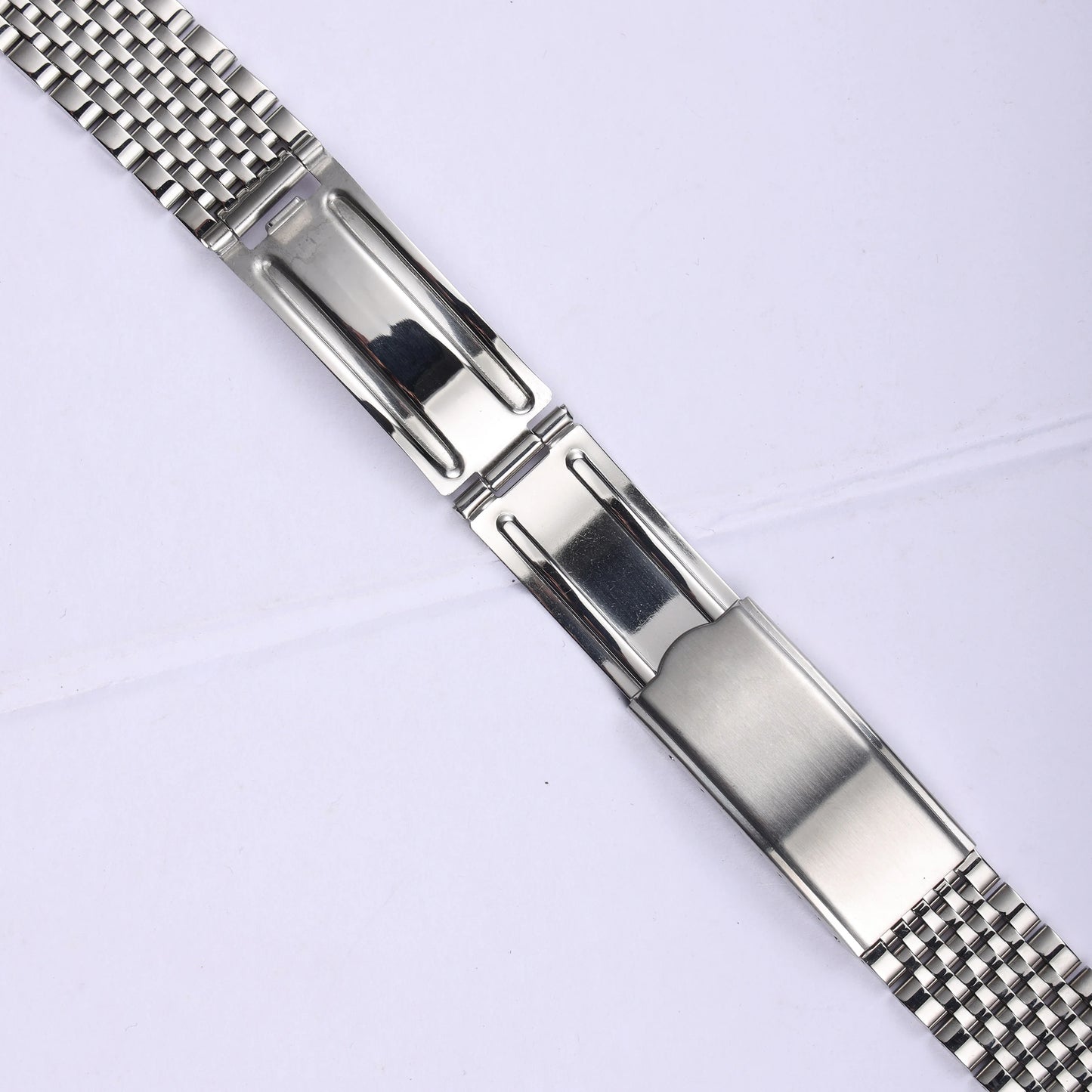 Cinturino per orologio in acciaio inossidabile massiccio con anse curve da 18/19/20 mm per Omega Seamaster De Ville, bracciale vintage retrò a maglie