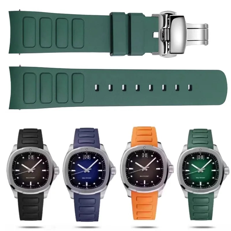 Mido美度表Multifort TV系列M049.526专用防水橡胶表带，22mm，M049弧形接口，硅胶手表配件