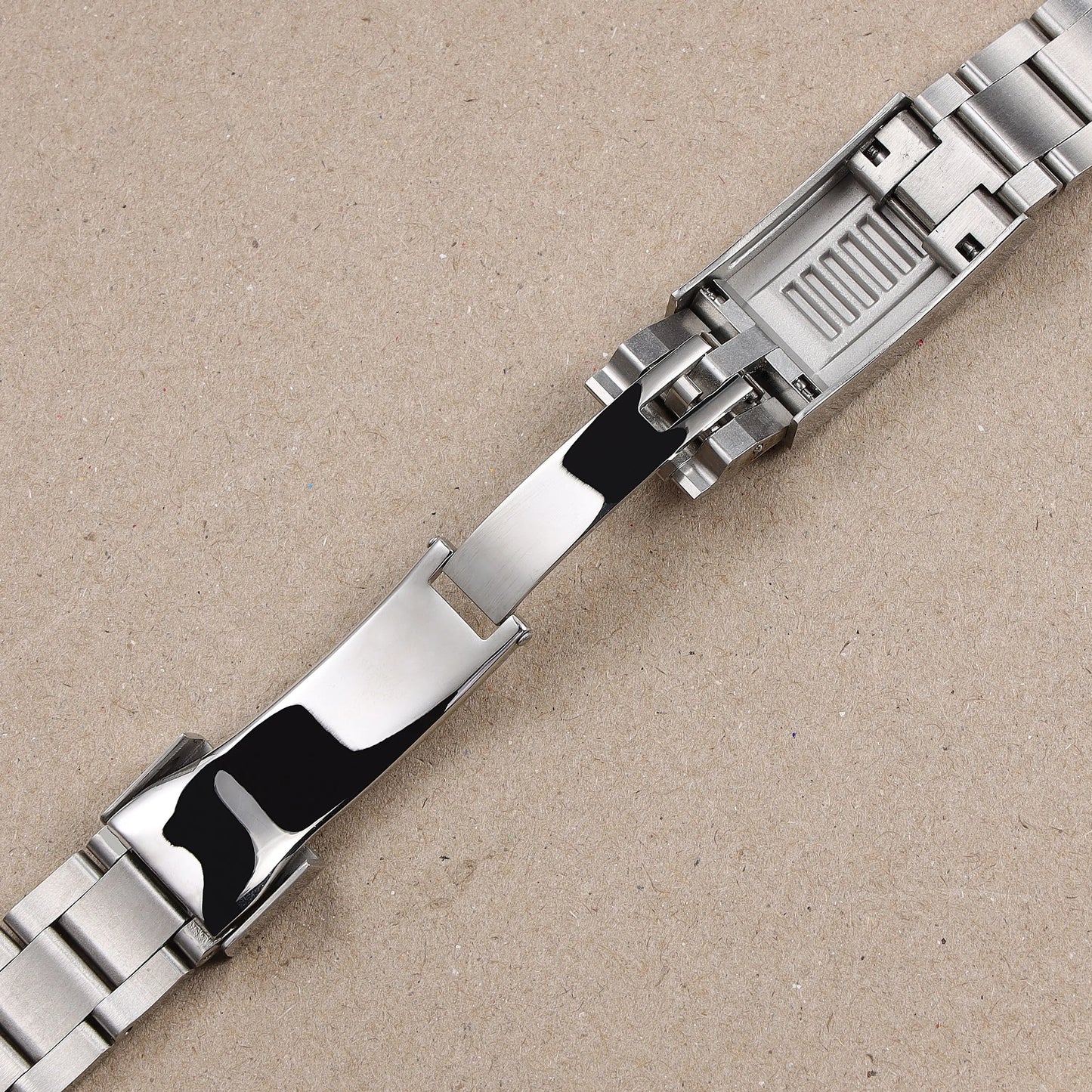 Cinturino per orologio in acciaio inossidabile massiccio argento con chiusura deployante Glide Lock 21 mm 20 mm per Rolex Submariner Daytona