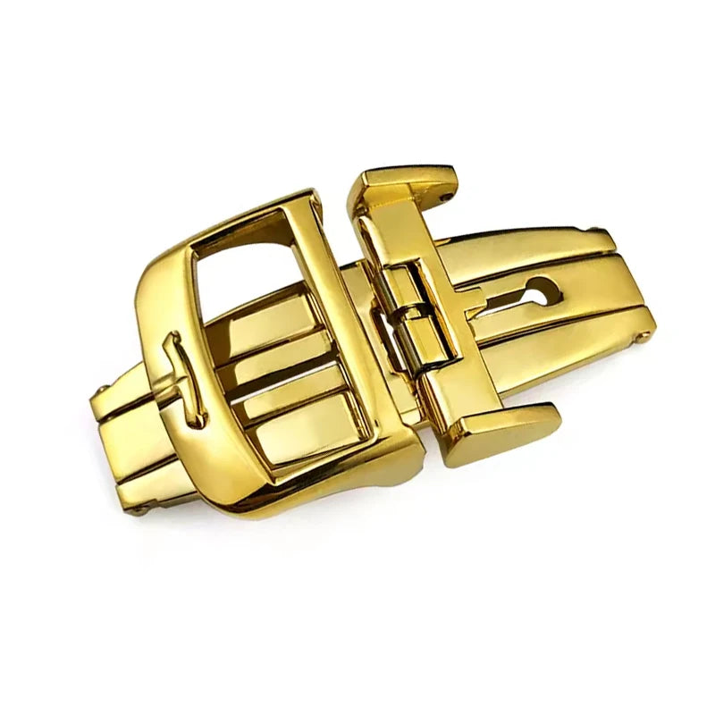 316L Stainless Steel Butterfly Clasp, 18mm, for Jaeger LeCoultre Master, Leather Watch Strap, Rose Gold, Buckle Accessories