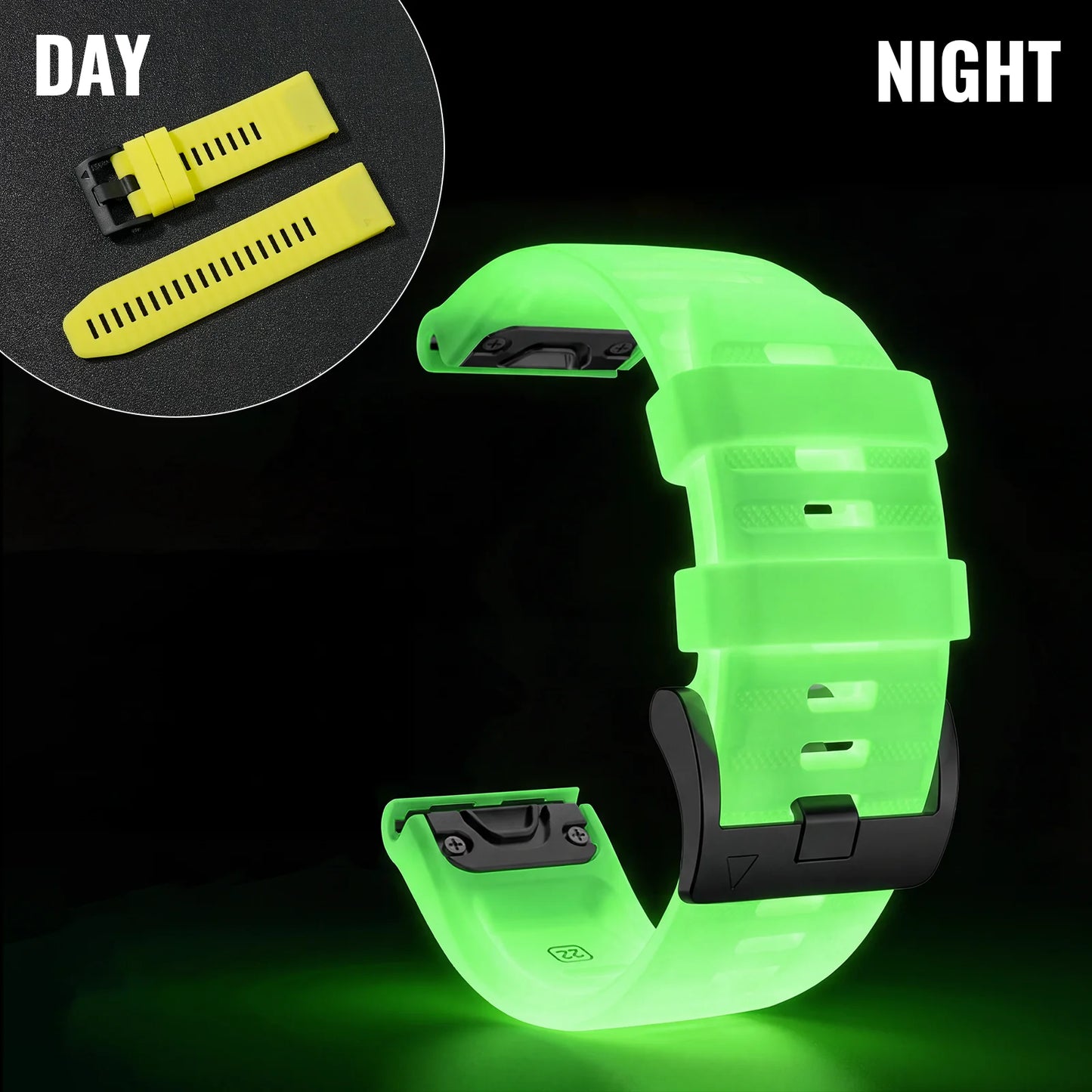 Cinturino per orologio in silicone luminoso Quick Fit 22 26 mm per Garmin Fenix 6 6X 7 7X 5 5X Plus Epix Pro Enduro 3 Forerunner 970 965 Fenix8