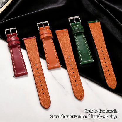 Vintage Leather Watch Strap for Cartier Tissot Omega, Men's and Women's, Quick Release Leather Watch Band, 18mm 20mm 22mm, Vegetable Tanned Design