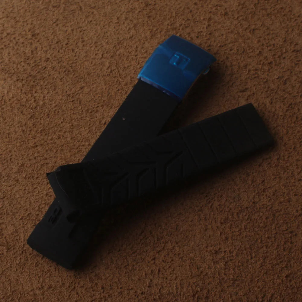 Cinturino per orologio Tissot Trace 048, in gomma e silicone, 20 mm, accessori per orologi, chiusura pieghevole, deployante, chiusura argentata per uomo e donna