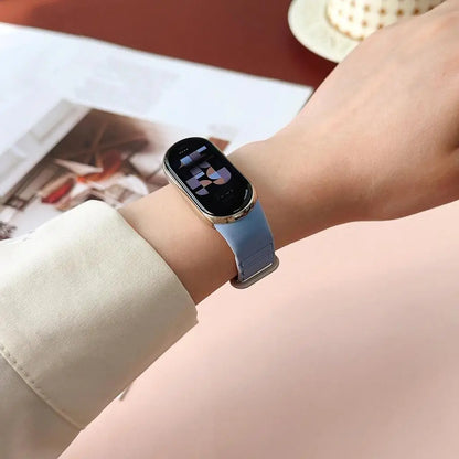 Magnetic Silicone Strap for Xiaomi Mi Band 10 9 8, Replacement Smart Bracelet, Silicone Sports Strap