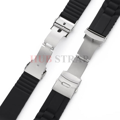 18mm 20mm 22mm 24mm 26mm Curved End Silicone Watch Band Folding Buckle Sport Strap for Men Women Replacement Bracelets