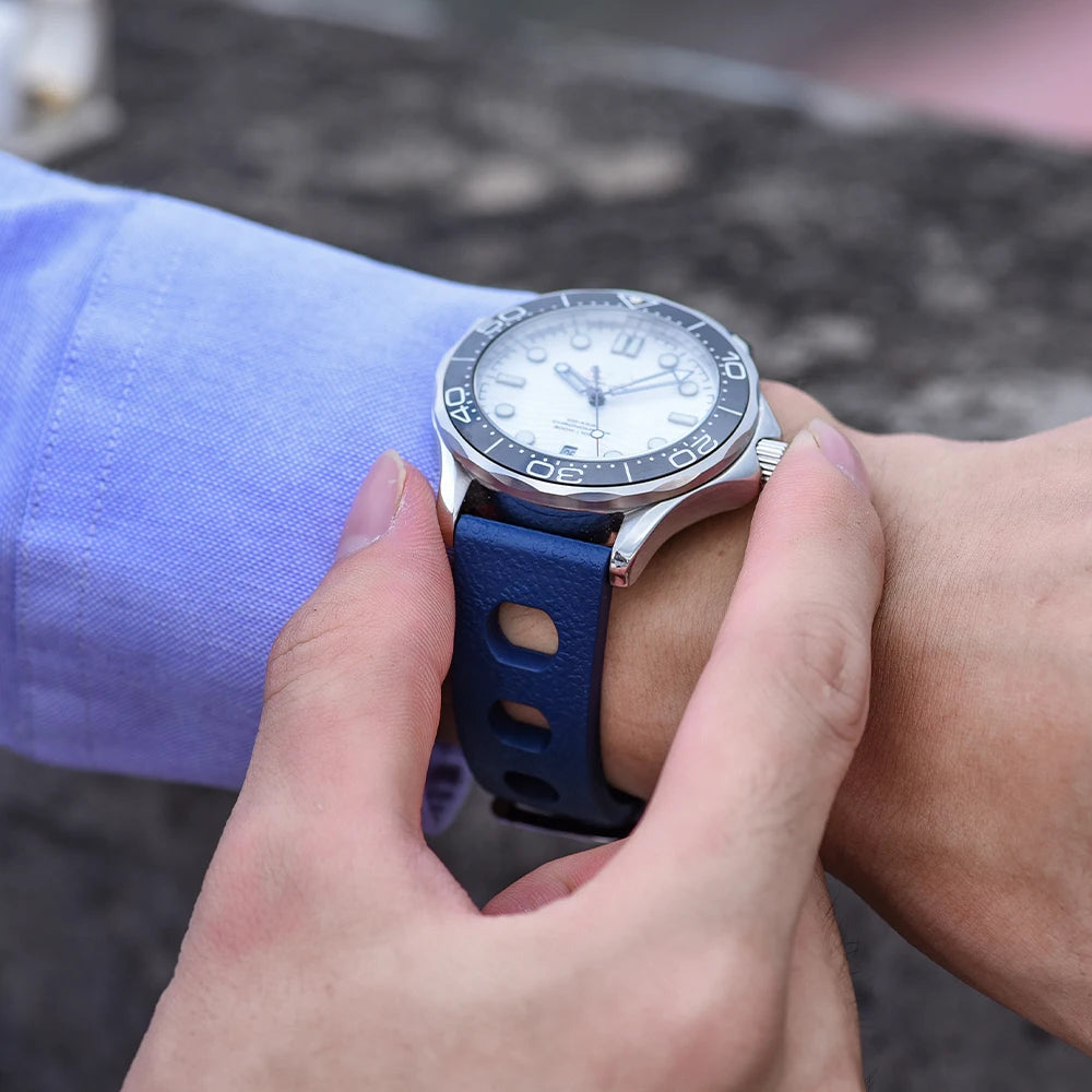 Nuovo design cinturino per orologio tropicale FPM/FKM da 20 mm e 22 mm, cinturini in gomma a sgancio rapido per orologi Omega Tudor S-Eiko, accessori