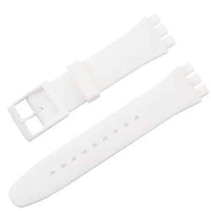 Bracelet en caoutchouc étanche pour Swatch, boucle ardillon en métal, Bracelet de montre en Silicone 16/17/19/20mm, ceinture de remplacement pour hommes et femmes