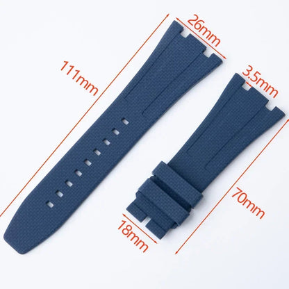 Nuovo cinturino per orologio in gomma fluorurata FKM da 26 mm per AP Audemars Piguet 15400 15500 26331 41 mm, cinturino, fascia