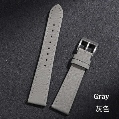 Bracelet de montre en cuir vintage cousu 18/20/22 mm, à libération rapide, universel, qualité supérieure, Saffiano, pour hommes et femmes