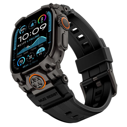 Bracelet en acier inoxydable + silicone pour Apple Watch 49 mm, bracelet sport compatible avec Apple Watch Ultra 3/2 iWatch