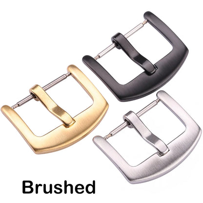 Boucles de bracelet de montre en métal, fermoirs en acier inoxydable, argent, noir, or, accessoires, vente en gros, 18mm, 20mm, 22mm, 24mm, 20 pièces