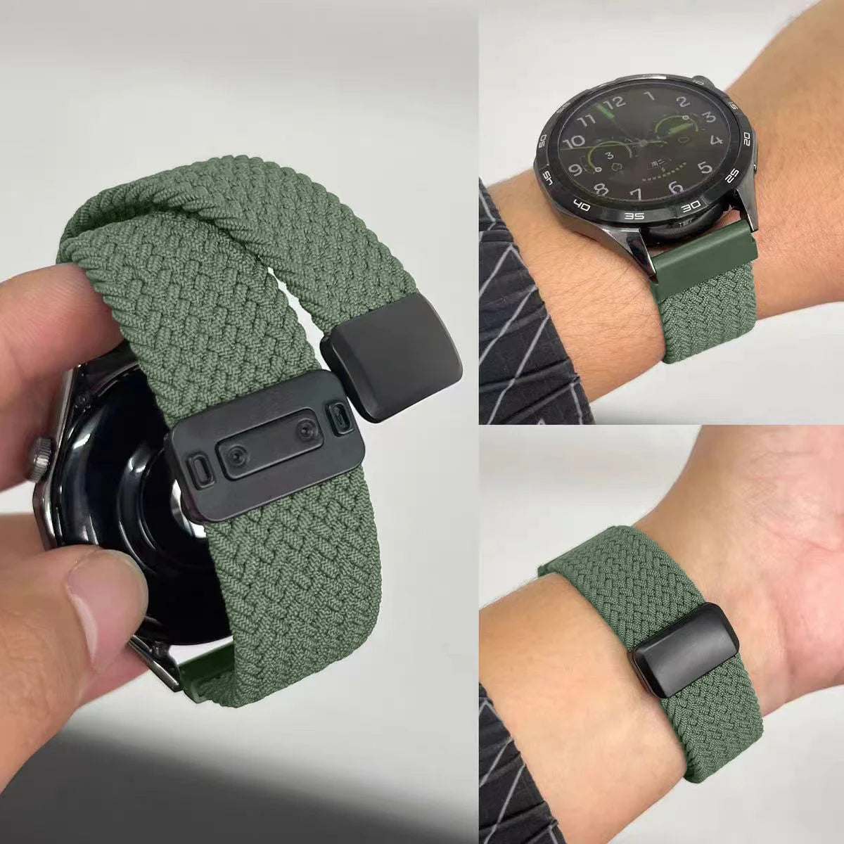 Cinturino elastico intrecciato da 18/20/22mm per Huawei Watch GT6 5 4 3, bracciale magnetico da donna e uomo per Garmin/Samsung