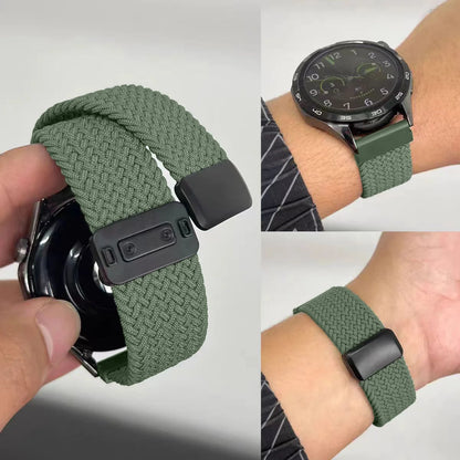 Cinturino elastico intrecciato da 18/20/22mm per Huawei Watch GT6 5 4 3, bracciale magnetico da donna e uomo per Garmin/Samsung