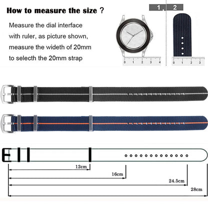High-Quality Nylon Watch Strap, 18/20/22mm, High Density, Green, Military, Casual, Outdoor, Army, Replacement Strap