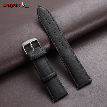 Bracelet de montre de remplacement en PU souple de 14 mm, 16 mm, 18 mm, 20 mm, 22 mm, 24 mm, bracelet de montre décontracté pour homme avec boucle en acier inoxydable