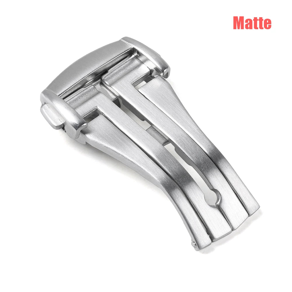 Folding watch buckle for Omega 16mm 18mm 20mm stainless steel deployment clasps for Seamaster matte polished watch strap button