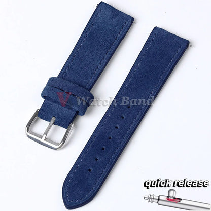 Cinturino per orologio in pelle scamosciata e bovina, 18mm 19mm 20mm 22mm, per Seiko per Huawei Watch Gt2/3/4, vintage, cucito a mano