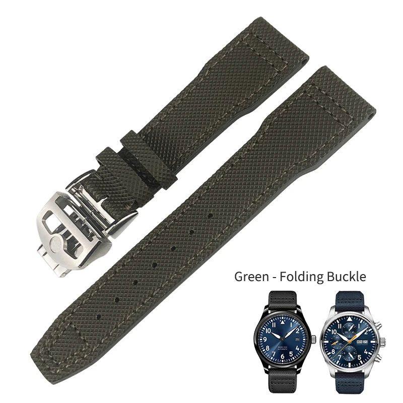 Bracelet de montre en cuir de veau pour homme, bracelet de montre en nylon, bleu, adapté pour Portofino IWC, TOP GUN, Big Pilot SPITFIRE Mark 18, 20mm, 21mm, nouveau