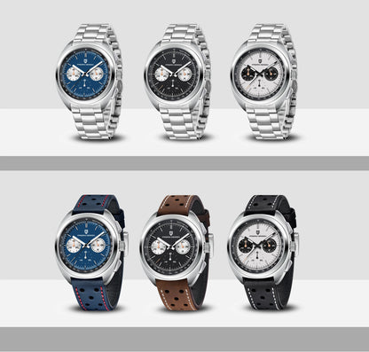 Montre Homme 39mm Chronographe à Quartz - PAGANI DS Panda Dial VK63 Saphir Sport