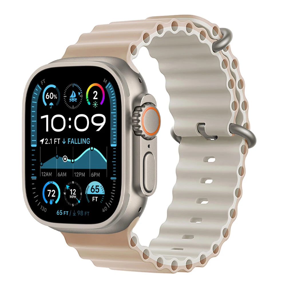Bracelet Ocean pour Apple Watch Ultra 3 2, 49mm 46mm 44mm 40mm 45mm 41mm 42mm, Correa Bracelet iWatch Series 11 10 9 SE 8 7 6 5 4