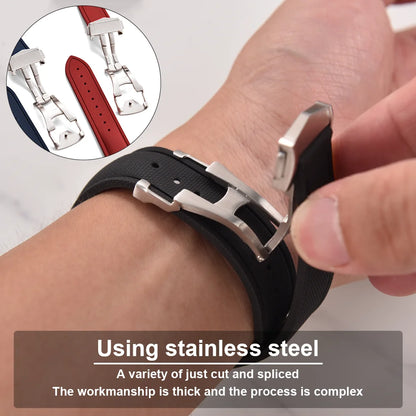 OZE Bracelet montre en caoutchouc flurocarbone - Rapide - Boucle Déployante