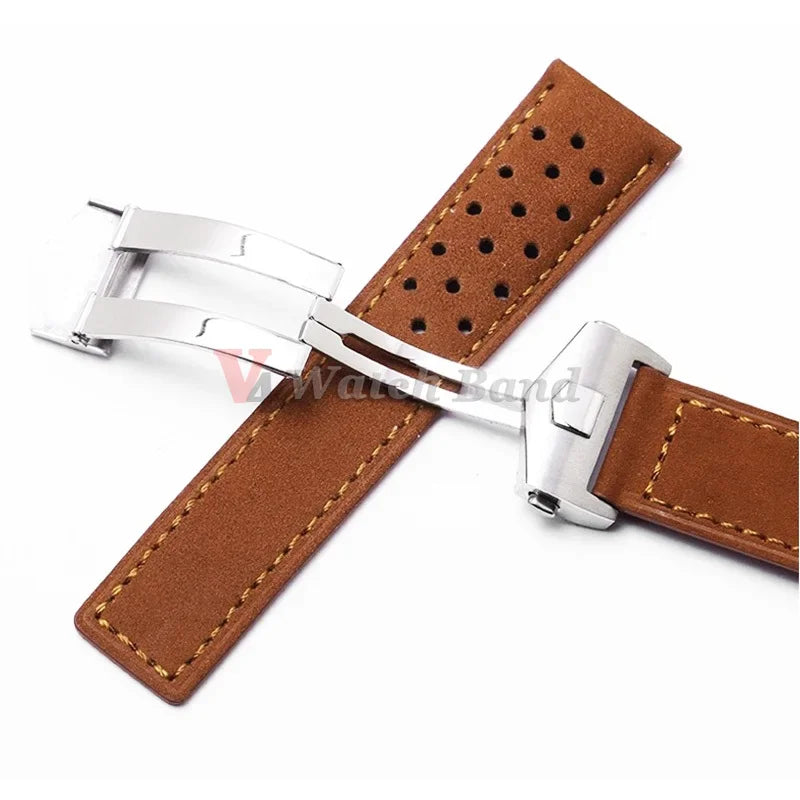 20mm 22mm 24mm Bracelet de montre en peau de vache pour Tag Heuer Carrera Monaco série Bracelet remplacer pour Bracelet de montre intelligente universel