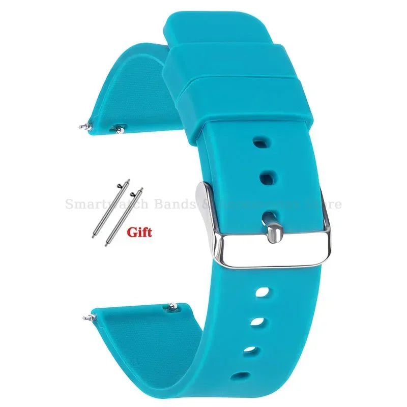 10mm 12mm 14mm 15mm 16mm 18mm 20mm 21mm 22mm 24mm Silicone Watch Band Quick Release Watch Strap for Men Women Universal Wristband