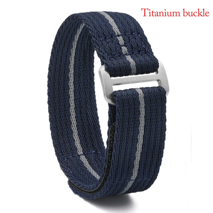Bracelet en Nylon à boucle en titane de qualité supérieure, 20mm 22mm, tissage respirant, ceinture bleue, accessoires de montre pour hommes