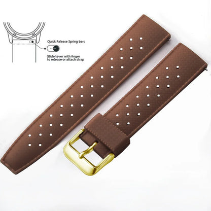 Bracelet de montre en Silicone Tropical bracelet de montre à dégagement rapide 18mm 20mm 22mm bracelet de montre intelligente Tropic en caoutchouc pour Oris Seiko Citizen