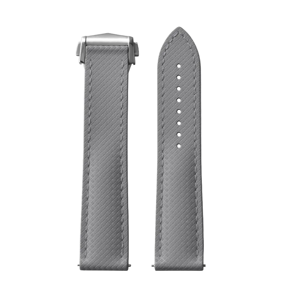 OZE Bracelet montre en Caoutchouc fluorocarbone - Surpiqures / Motif Racing - Déployante - Universel