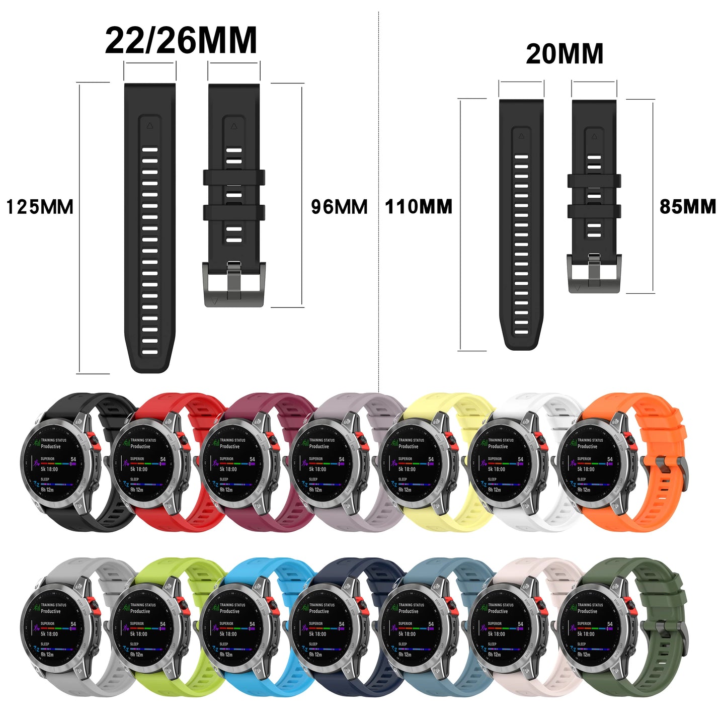 Bracelet en Silicone pour Garmin fenix 7X 7 7S 6 6X Pro Bracelet de montre pour fenix 5X 5S Plus 3HR 945 935 poignet 20 22 26mm QuickFit
