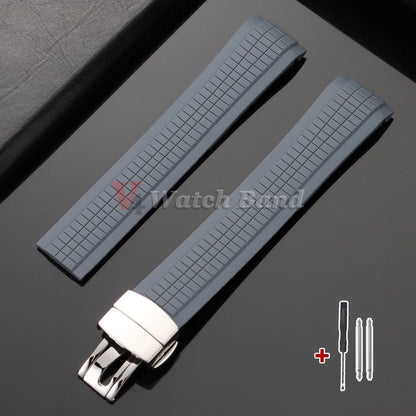 Cinturino per orologio in silicone resistente con estremità curve da 21 mm per Patek Philippe Grenade, cinturino in gomma antipolvere, serie Aquanaut 5164/5167