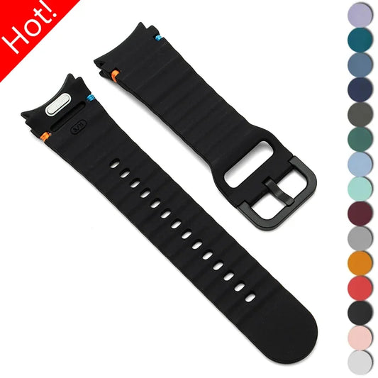 Cinturino originale in silicone senza spazi, regolazione rapida, per Samsung Galaxy Watch 7 6 5 4 40mm 44mm, 5Pro 45mm 6 Classic 43mm 47mm