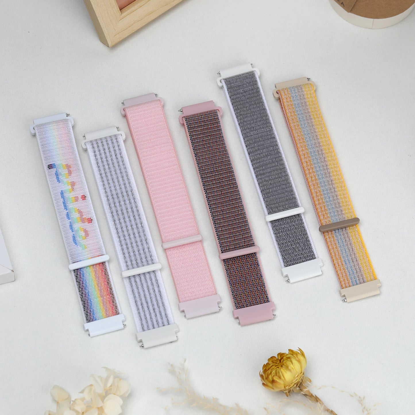 Bracelet à boucle en Nylon pour Amazfit Bip 6/5/GTS 4/3/2/2e/Mini/GTR 42mm/47mm/GTR 4/3 Pro Sport, 20mm/22mm, 2 bandes