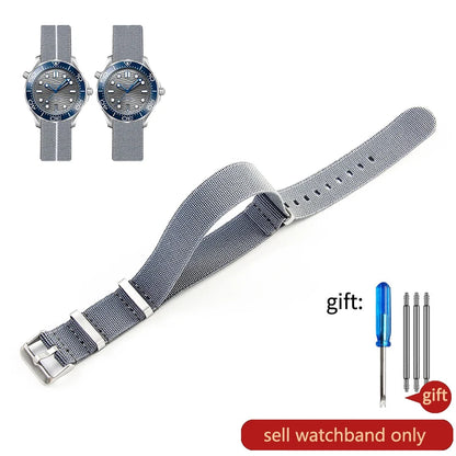 Retro Parachute Nylon Watch Strap for Rolex Tudor Biwan Omega Heuer IWC Men High-Density Knit 18 20 22mm Replacement Accessories