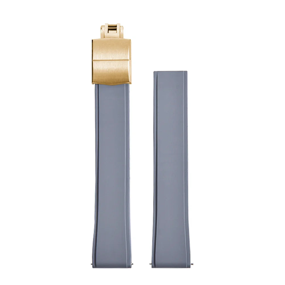 CTS – bracelets de montre FPM en caoutchouc fluoré, 19/20/21/22mm, boucle papillon à dégagement rapide, ceintures de plongée souples unisexes découpées à la taille