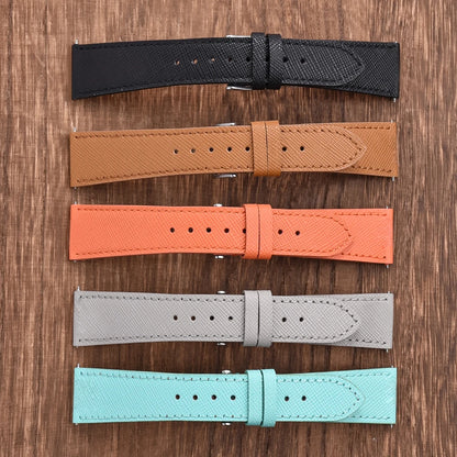 Cinturini per orologi in pelle di vitello di qualità cinturini per orologi in pelle Saffiano 18/19/20/21/22/23/24mm cinturini accessori per orologi
