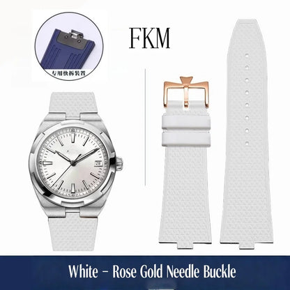 Bracelet de montre en caoutchouc Fluoros FKM à dégagement rapide, pour bracelet Vacheron VC Overseas 4300V 4500V 5500V 7900V, 24x7mm