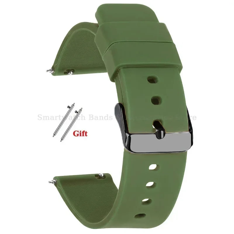 10mm 12mm 14mm 15mm 16mm 18mm 20mm 21mm 22mm 24mm Silicone Watch Band Quick Release Watch Strap for Men Women Universal Wristband