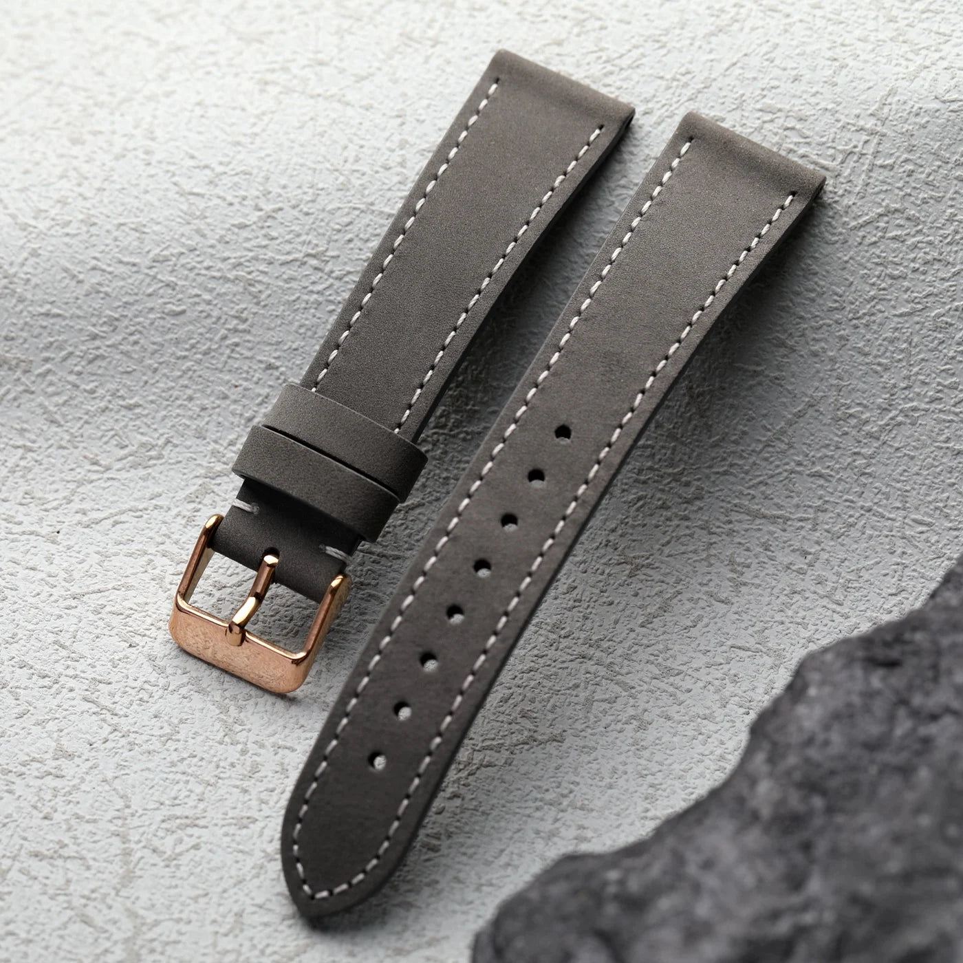 Bracciale fatto a mano in pelle smerigliata, 18 19 20 22MM, marrone grigio morbido, cinturino vintage in pelle bovina di primo strato, adatto per bracciale di orologio antico