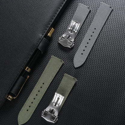 Cinturino per orologio in tessuto a vela deployante 20mm 22mm Cinturino per orologio in Nylon impermeabile a doppia faccia a sgancio rapido con fibbia pieghevole per Omega