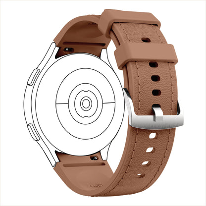 Genuine Leather Watch Strap for Samsung Galaxy Watch 7/FE/6/5/5pro/4 (40mm/44mm) Secure Buckle Classic Durable