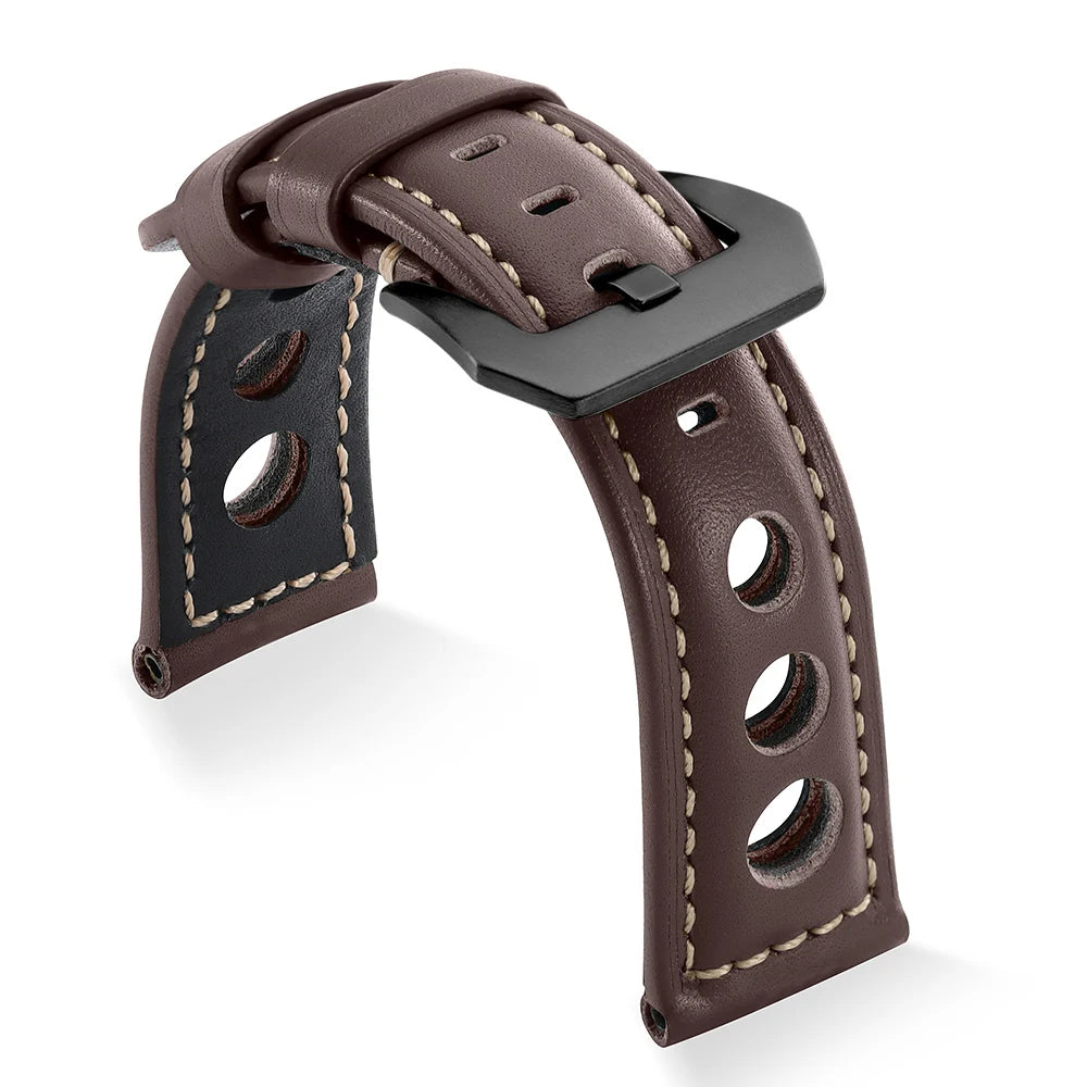 Bracelets de montre en cuir véritable 20mm 22mm 24mm 26mm, noir, bleu, marron, vintage, pour femmes et hommes