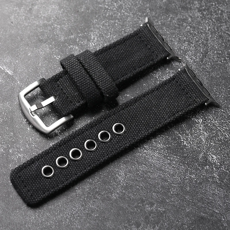 Cinturino doppio strato per Apple Watch Ultra 49MM 45MM 44MM, cinturino spesso verde nero stile robusto da uomo