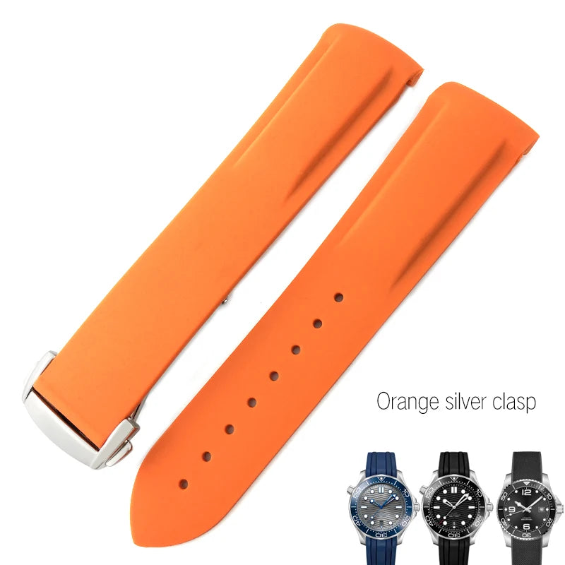 Bracelets de montre en caoutchouc de Silicone 18mm 19mm 20mm 21mm 22mm pour Omega couturier planète océan bracelet de montre de Sport Hydroconquest étanche