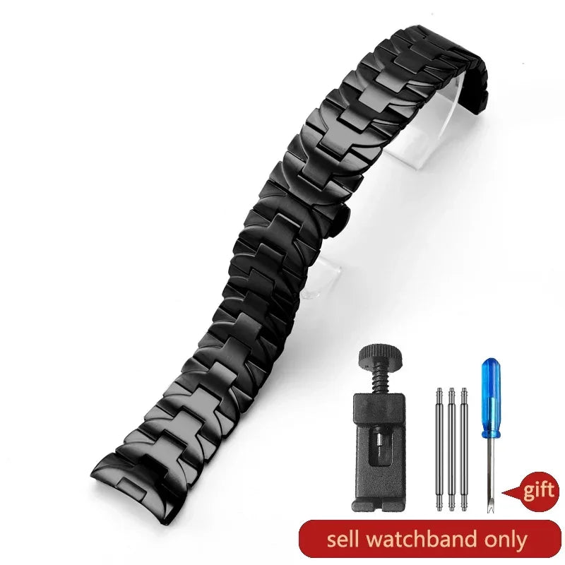 For Panerai Luminor Silver Black Series 24 22mm PAM 441111 Solid Stainless Steel Watch Bracelet, Rustproof, for Outdoor Business Men