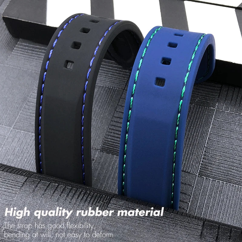 Bracelet de Montre en Caoutchouc de Silicone Souple, Coloré, pour Breitling SEIKO Longines Tudor mol, 20mm 21mm 22mm 23mm 24mm