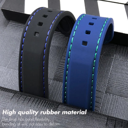 Bracelet de Montre en Caoutchouc de Silicone Souple, Coloré, pour Breitling SEIKO Longines Tudor mol, 20mm 21mm 22mm 23mm 24mm